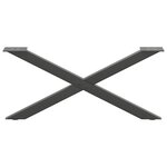 vidaXL Pieds de table basse en forme de X  2 pièces  anthracite  70 x (30-31) cm  acier
