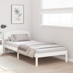 vidaXL Cadre de Lit avec Tête de Lit Blanc 90x190 cm Bois Massif en Pin