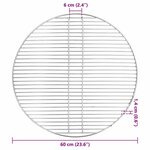 vidaXL Grille de barbecue argentée de 60 cm en inox.