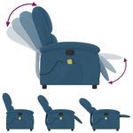 vidaXL Fauteuil inclinable de massage bleu velours