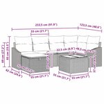 vidaXL Ensemble de canapé de jardin 7 pièces avec coussins Beige Poly Rattan