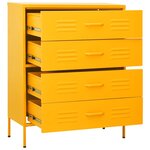 vidaXL Commode Jaune moutarde 80x35x101 5 cm Acier