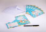 Sachet de 6 cartes doubles de faire-part de naissance et 6 enveloppes