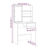 vidaXL Coiffeuse avec LED Sonoma gris 74 5x40x141 cm