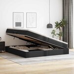 vidaXL Lit avec rangement et matelas avec matelas Noir 200 x 200 cm