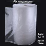 Lot de 6 rouleaux de film bulle d'air 35µ gain de place 100cm x 100 mètres