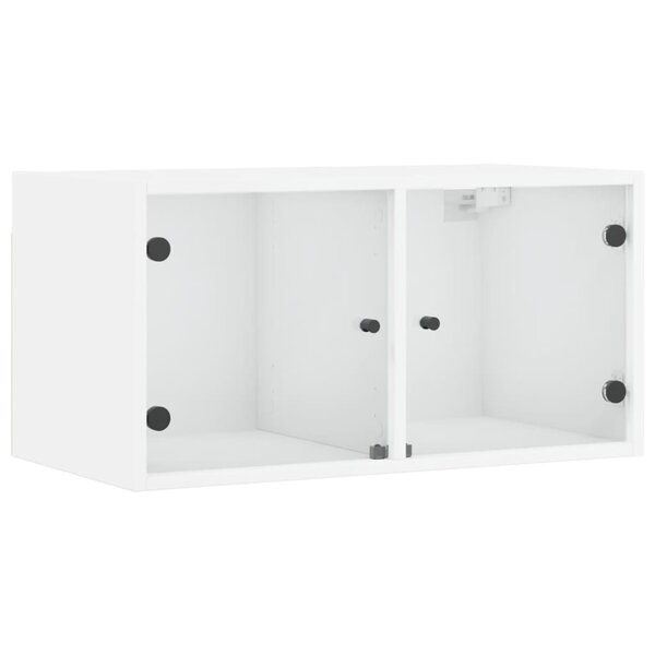 vidaXL Armoire murale avec portes en verre blanc 68 5x37x35 cm