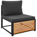 vidaXL Canapé de jardin sans accoudoirs coussins bois massif d'acacia