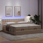 VidaXL Cadre de lit ottoman et matelas cappuccino 160x200cm similicuir