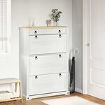 vidaXL Cabinet à chaussures Corona Blanc 99 x 32 x 138 cm Pin massif