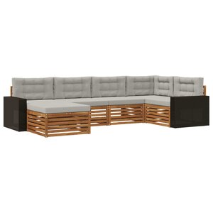 vidaXL Ensemble de canapés d'extérieur 6 pc Naturel et gris clair