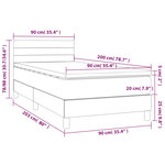 vidaXL Sommier à lattes de lit avec matelas et LED Gris foncé 90x200cm
