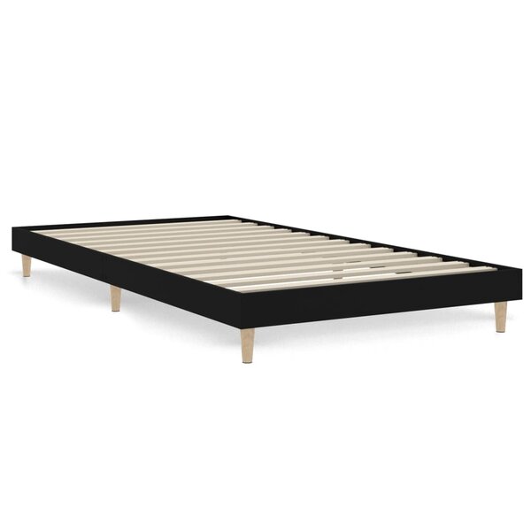 vidaXL Cadre de lit sans matelas noir 100x200 cm bois d'ingénierie