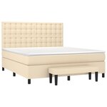 vidaXL Sommier à lattes de lit avec matelas Crème 180x200 cm Tissu