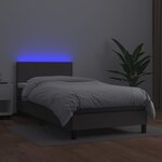vidaXL Sommier à lattes de lit et matelas et LED Gris 100x200 cm