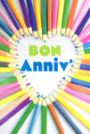 Carte FLUO Bon ANNIVERSAIRE avec Enveloppe 12x17,5cm - Crayons de couleur