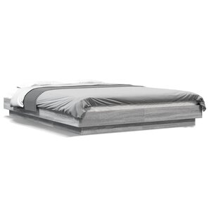 vidaXL Cadre de lit sans matelas sonoma gris 140x190 cm