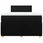 vidaXL Sommier à lattes de lit avec matelas noir 120x190 cm tissu