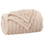 vidaXL Jeté Beige 200 x 150 cm Toison