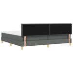 vidaXL Lit avec sommier et matelas gris foncé 200x200 cm en tissu