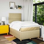 vidaXL Sommier à lattes de lit avec matelas crème 120x190 cm tissu
