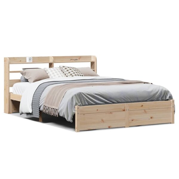 vidaXL Cadre de lit avec tête de lit sans matelas 120x200 cm