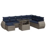vidaXL Ensemble de canapés de jardin 11 Pièces et coussins rotin acacia