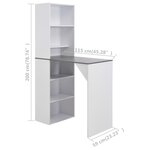 vidaXL Table de bar avec armoire Blanc 115x59x200 cm