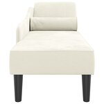 vidaXL Chaise longue avec coussins crème velours