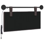 vidaXL Tête de lit suspendue Avec lumière LED Marron foncé Tissu