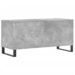 vidaXL Armoire à disques gris béton 100x38x48 cm bois d'ingénierie