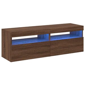 vidaXL Meubles TV 2 Pièces avec lumières LED Chêne marron 60x35x40 cm