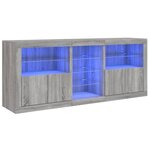 vidaXL Buffet avec lumières LED sonoma gris 162x37x67 cm