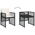 vidaXL Chaises de jardin lot de 4 avec coussins noir résine tressée