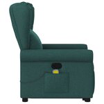 vidaXL Fauteuil inclinable de massage Vert foncé Tissu