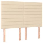 vidaXL Sommier à lattes de lit avec matelas Crème 140x200 cm Tissu