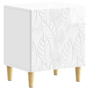 vidaXL Table de chevet Blanc brillant 43 x 34 5 x 50 cm