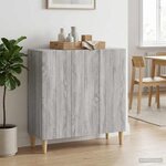 vidaXL Buffet Sonoma gris 89 x 34 5 x 80 cm Bois d'ingénierie