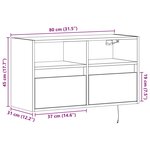 vidaXL Meuble TV mural avec lumières LED blanc 80x31x45 cm