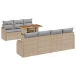vidaXL Ensemble de canapé de jardin 8 Pièces Beige Poly rotin