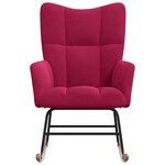 vidaXL Chaise à bascule Rouge bordeaux Velours