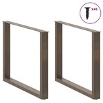 vidaXL Pieds de table à manger en U 3 pièces Acier naturel 100 x (72-73) cm Acier