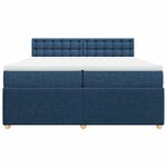 vidaXL Sommier à lattes de lit avec matelas Bleu 200x200 cm Tissu