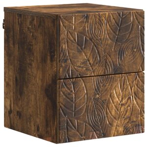 vidaXL Cabinet de chevet mural Chêne fumé 34 5 x 33 x 40 cm