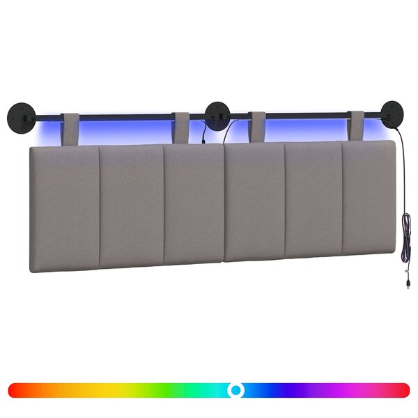 vidaXL Tête de lit suspendue Taupe Velours
