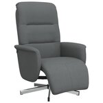vidaXL Fauteuil inclinable avec repose-pieds gris foncé tissu