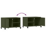 vidaXL Meuble TV vert olive 68x39x43 5 cm acier laminé à froid