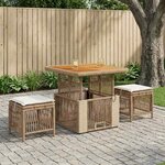 vidaXL Ensemble de salle à manger pour jardin 3 Pièces Beige et crème