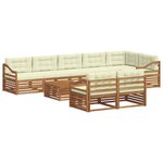 vidaXL Ensemble de canapés d'extérieur 9 Pièces Naturel et Crème