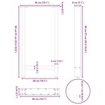 vidaXL Pieds de table de bar Blanc 2 pièces 50 x (90-91) cm Acier